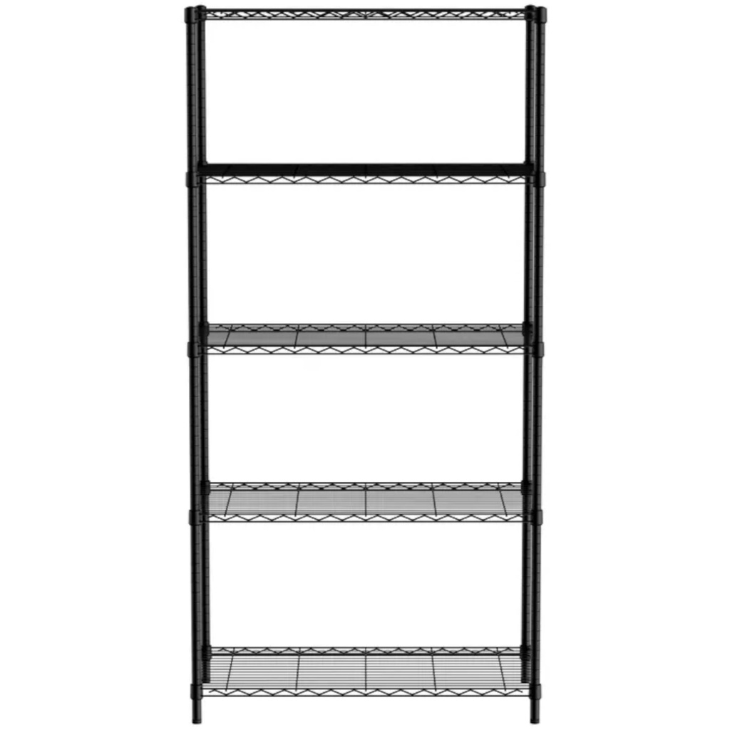 Twisted riiul 5 riiulit must 91x45x183 cm - Hendi 812990