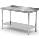 Seinale paigaldatav gastronoomiline laud äärise ja riiuliga 180x70x85 cm - Hendi 812761