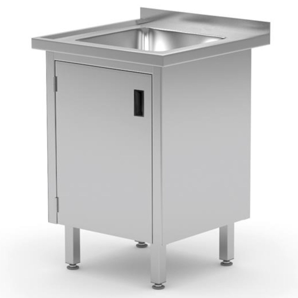 Utility sink with hinged door cabinet welded 60x70x85 cm - Hendi 813546