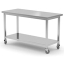 Mobile kitchen worktable with shelf bolted stainless steel 100x70x85 cm - Hendi 815786