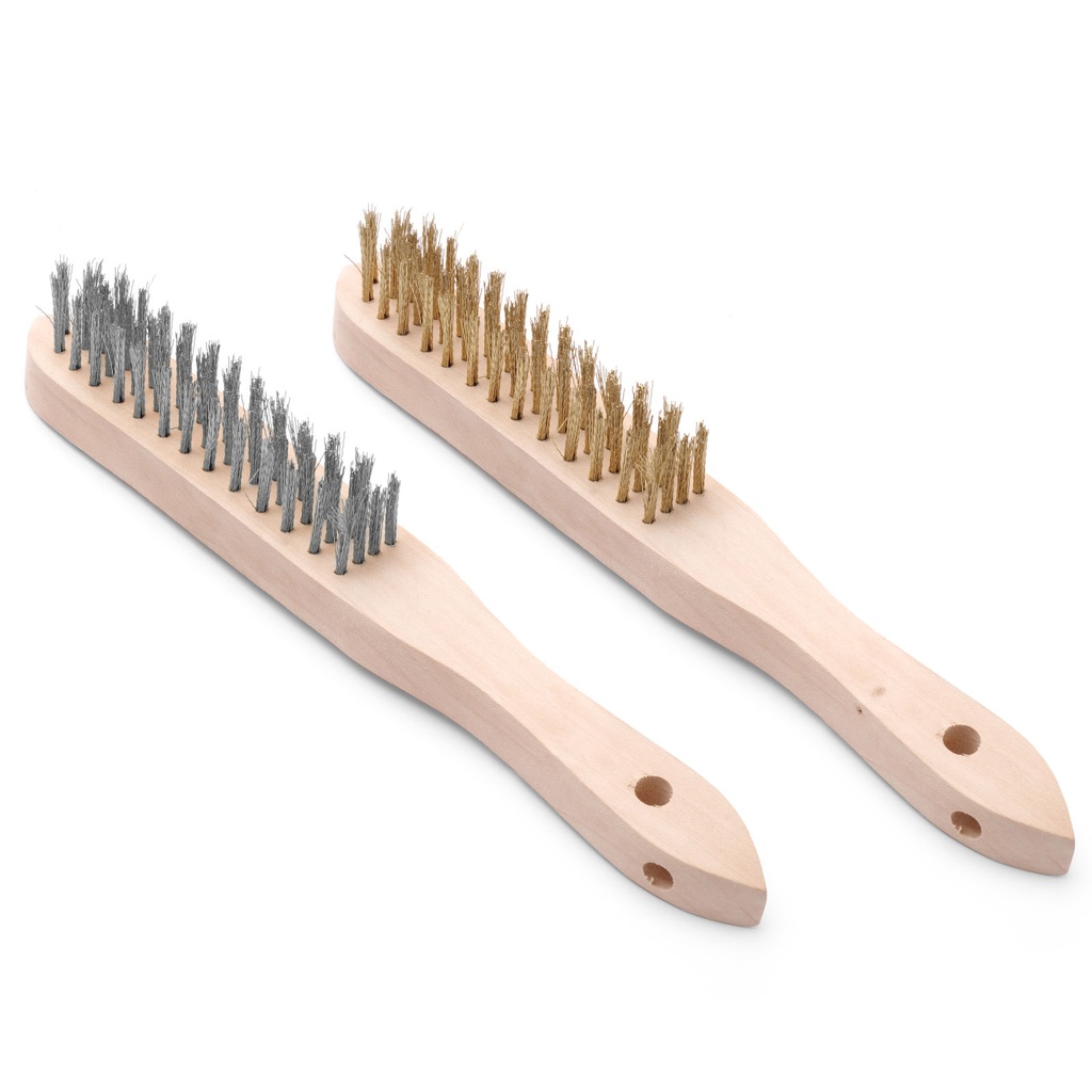 BBQ grillpuhastushari terasest ja messingist harjastega KIT 2 tk 290 mm pikkune - Hendi 525555