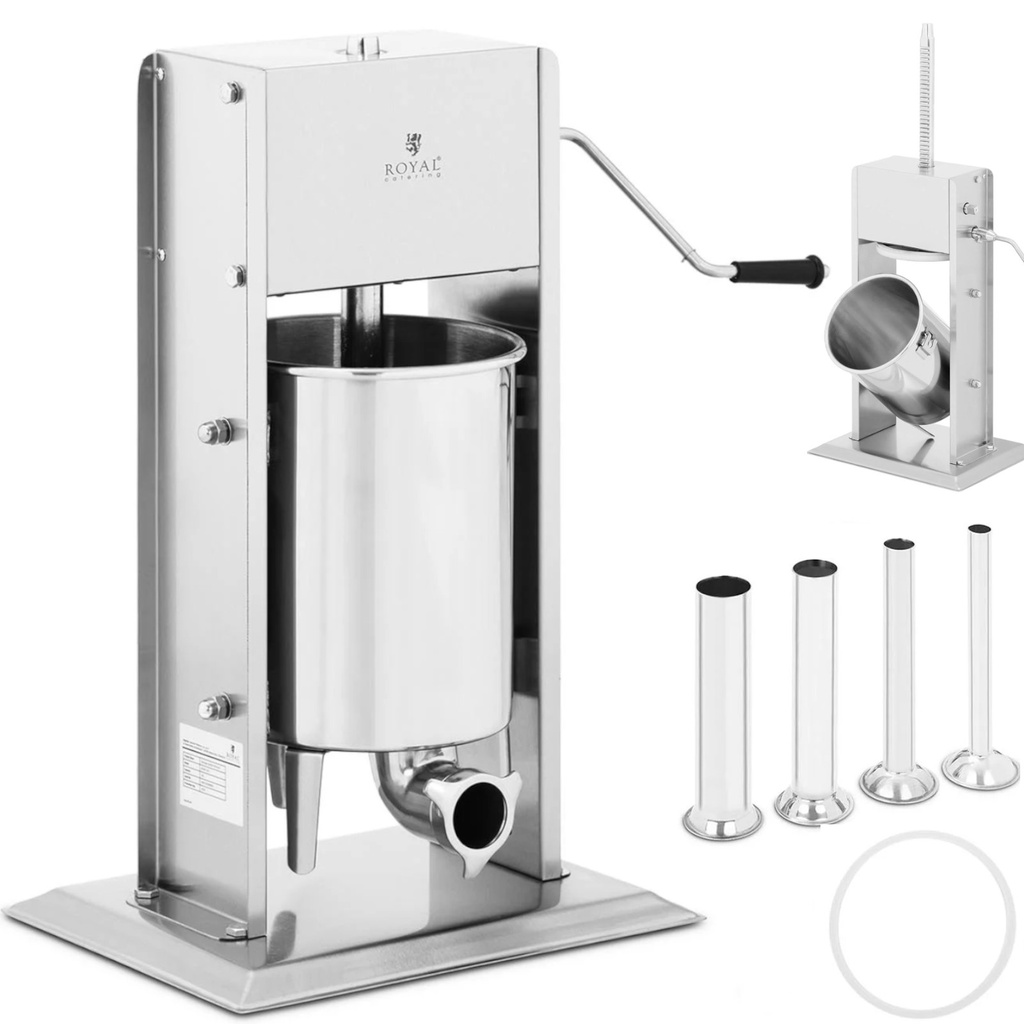 Manual vertical sausage stuffer filling spritzer 10 l + 4 funnels