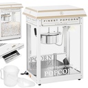 Retro TEFLON 1600 Watt 5-6 kg/h popcorn roasting machine automatic machine - white and gold