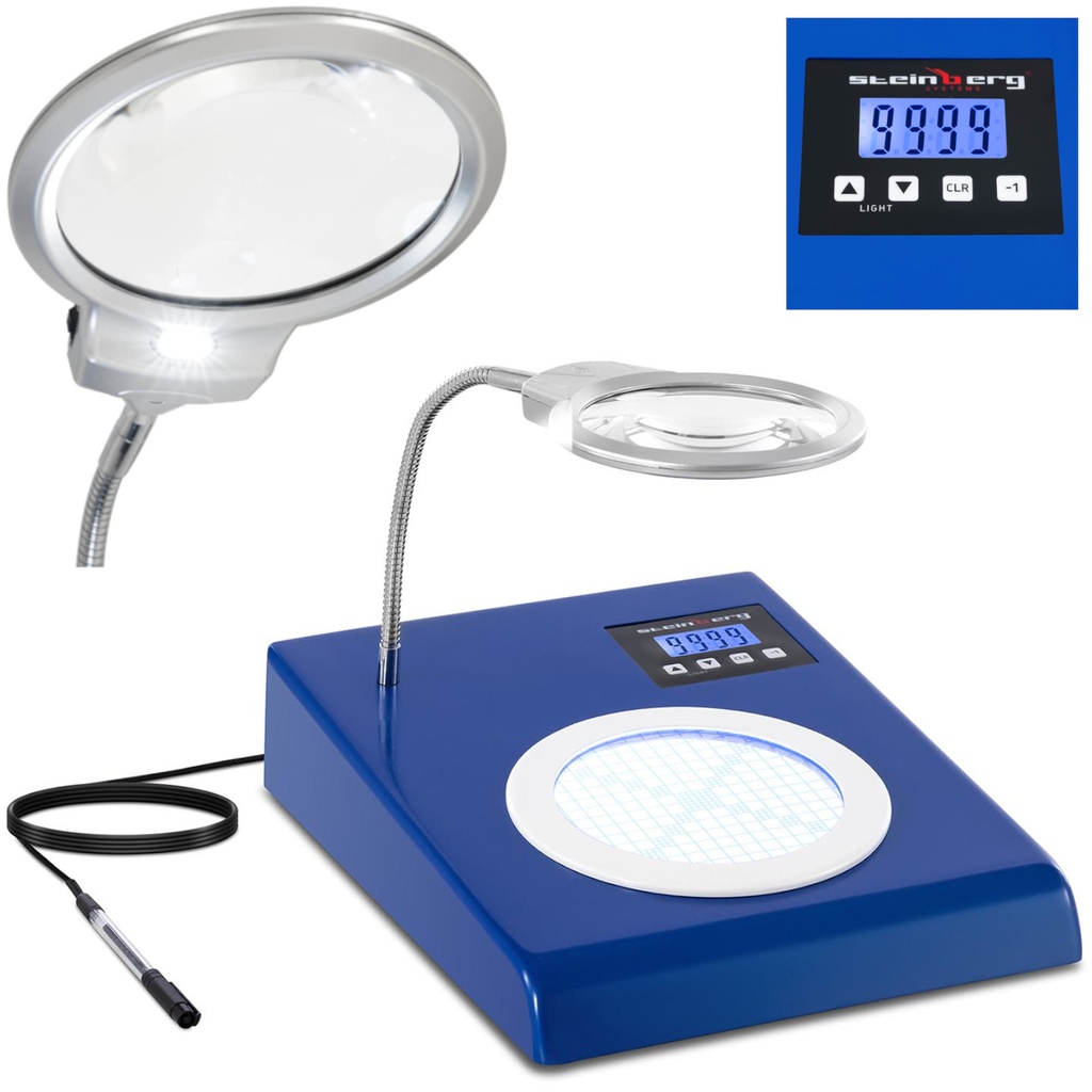 Bacterial colony counter digital precision LCD 2-3x 0-9999