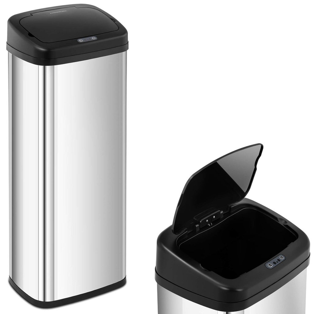 Automatic trash garbage can touchless with motion sensor 30 cm 50 l SILVER