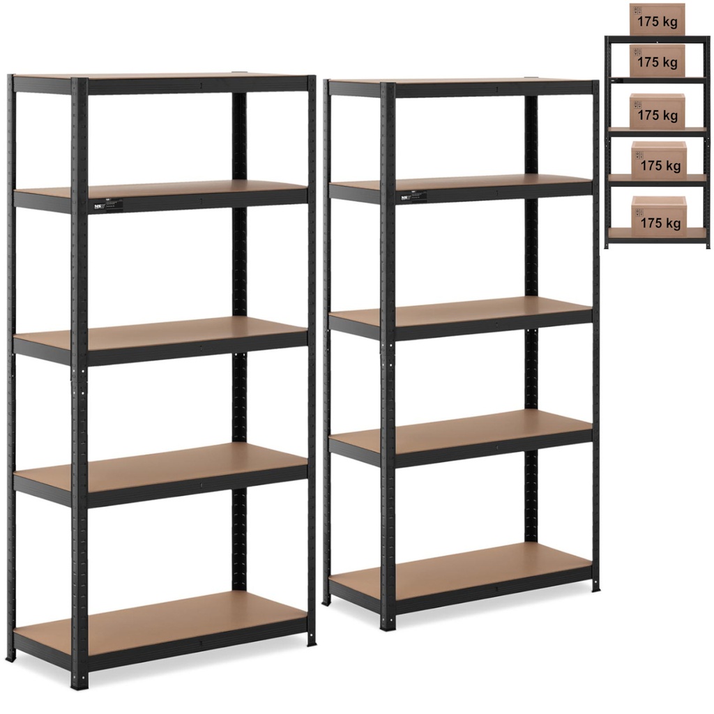 Metallist laoriiul 5 riiulit 875 kg 90 x 40 x 180 cm hallikas-sinine 2 tk.