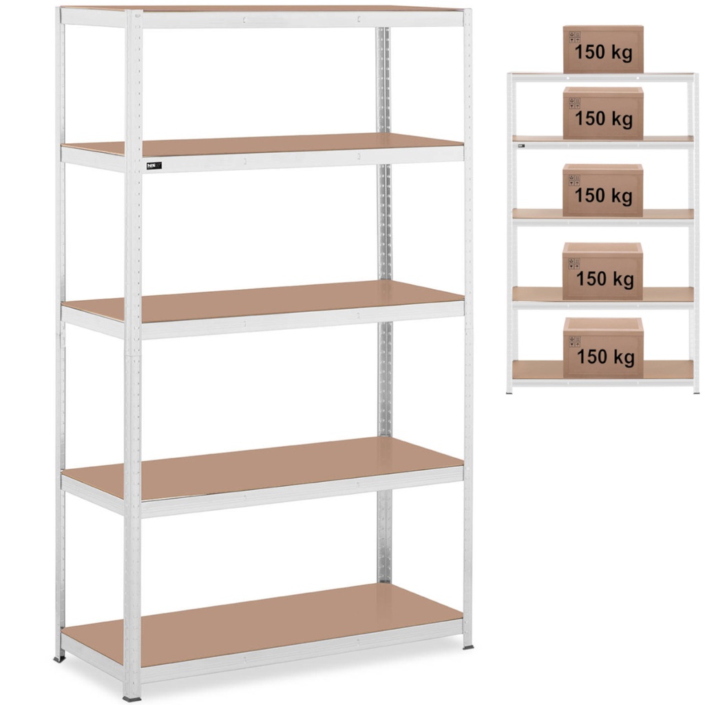 Metallist laoriiul 5 riiulit 750 kg 120 x 50 x 197 cm hall