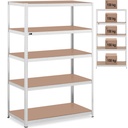 Metallist laoriiul 5 riiulit 750 kg 120 x 60 x 180 cm hall