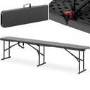 Aia toitlustuspink kokkuklapitav must kuni 300 kg 183 x 30 x 43 cm