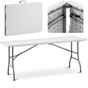 Valge kokkupandav aiatoitlustuslaud kuni 150 kg 180 x 75 x 74 cm