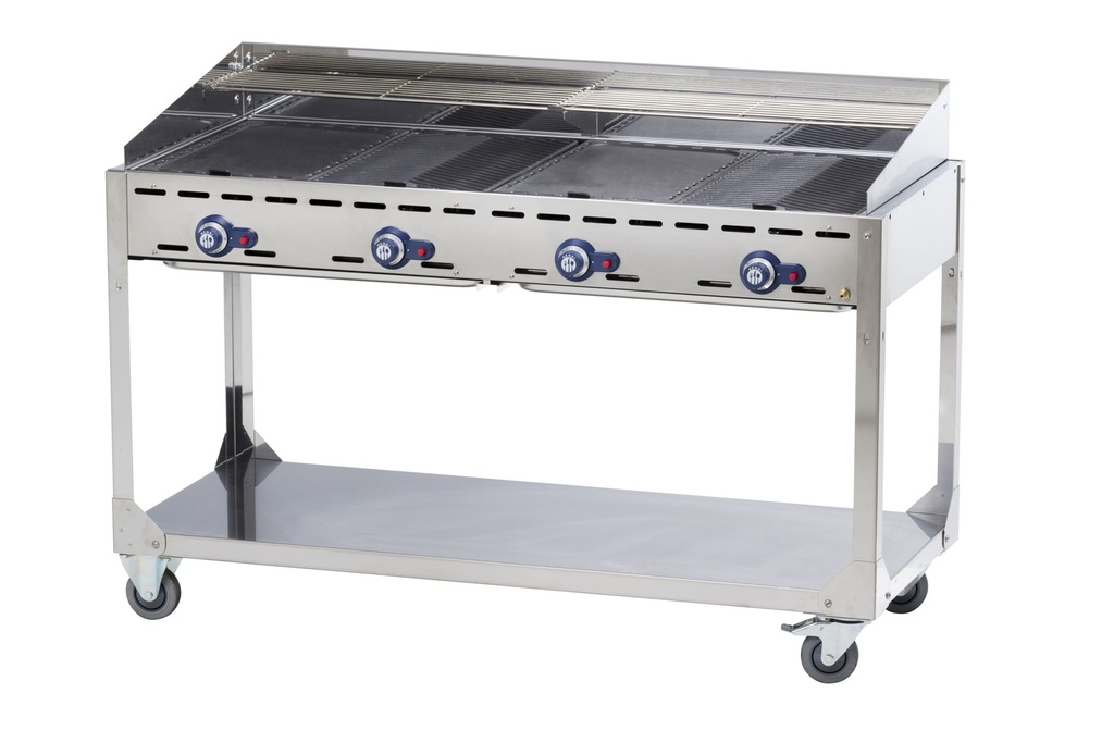 Green Fire" 4 burner 22kW mobile gas grill - Hendi 149614