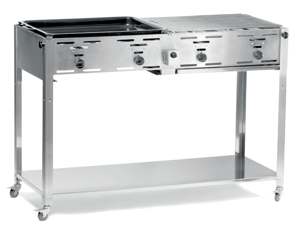 Gas grill "Master Quattro" 4 burners 22kW mobile - Hendi 154908
