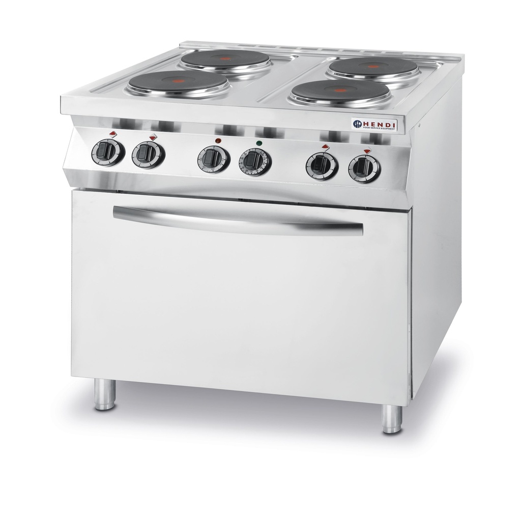 Electric cooker 4 plates with convection oven GN1/1 Kitchen Line - Hendi 225936
