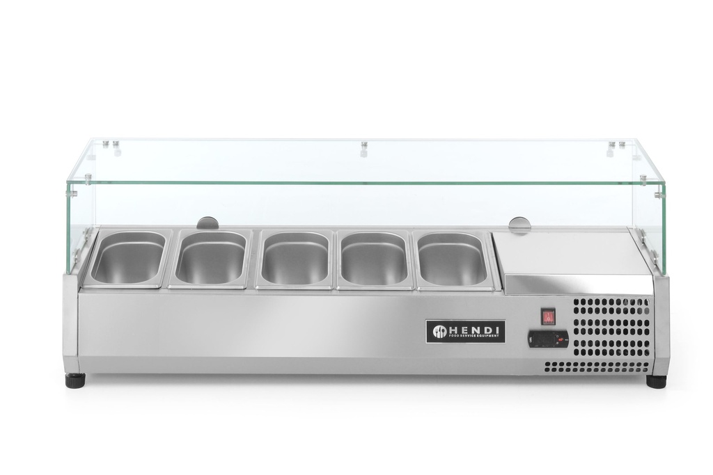 Glazed refrigerated display case 5 x GN 1/4 - Hendi 232903