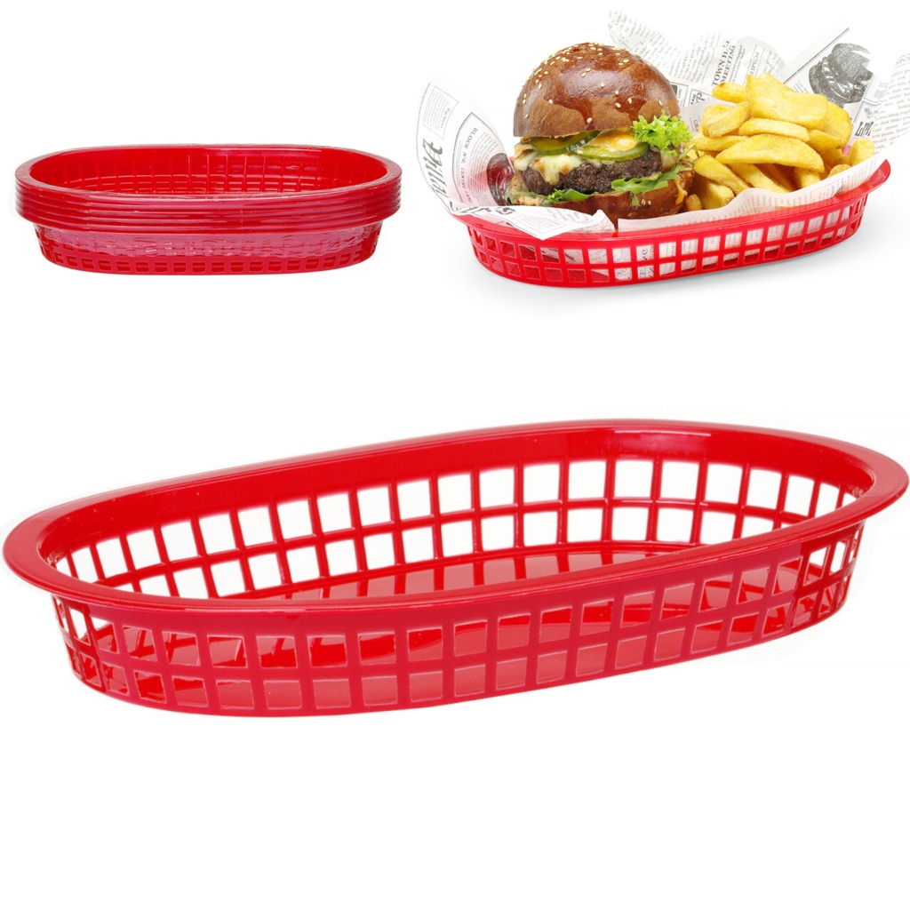 Oval bread basket red 6 pcs. - Hendi 426319