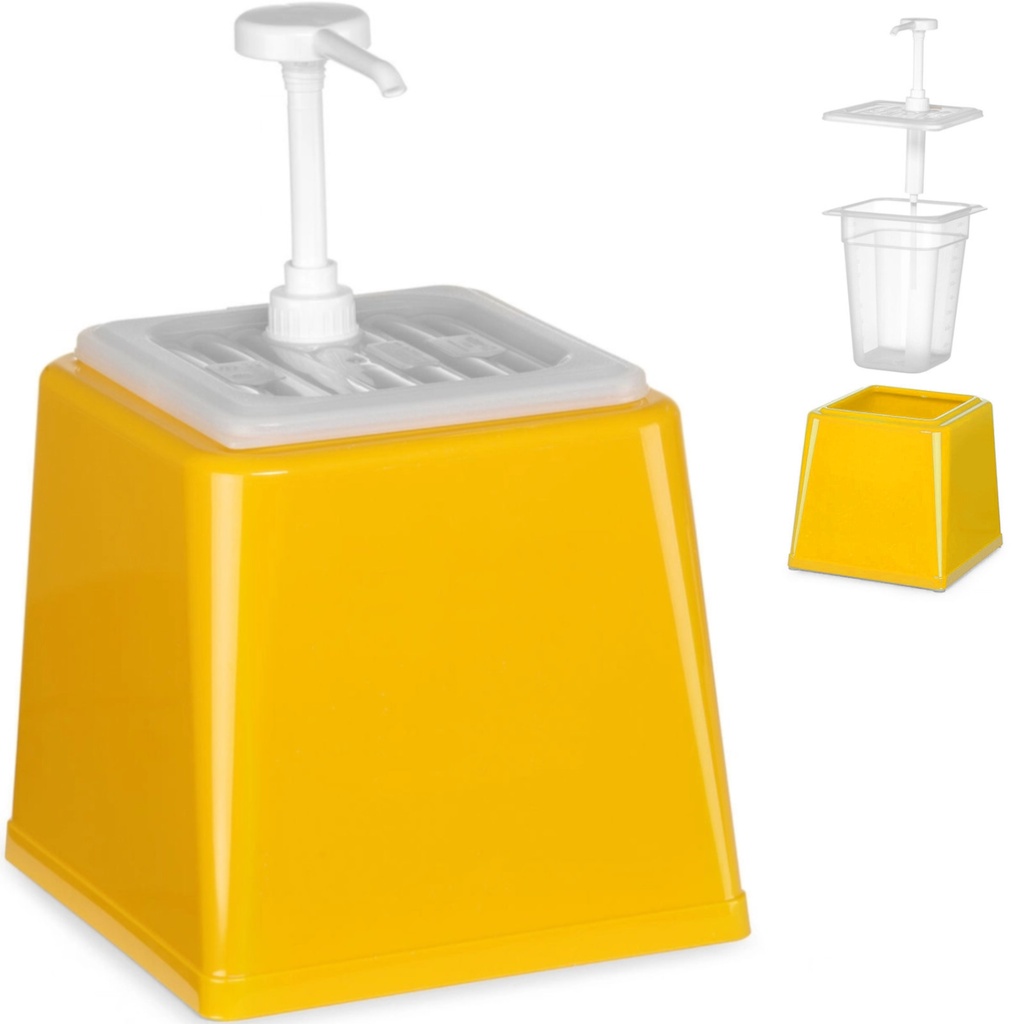 Mustard sauce dispenser with pump 2.5 l yellow - Hendi 203538