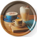 Non-slip round serving tray with print diameter 380 mm - Hendi 507971