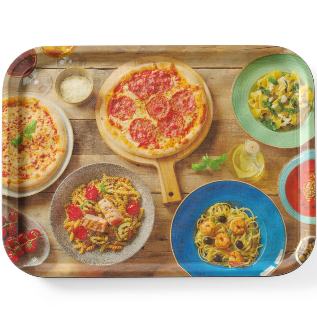 Non-slip serving tray tasty pizza paste 330 x 430 mm - Hendi 508015