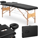 Massage table folding wide bed with wooden frame VANNES BLACK - black