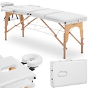 DINAN WHITE folding wide massage table with wooden frame - white