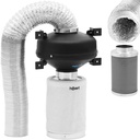 Ventilation set fan charcoal filter 30 cm ventilation pipe diameter 100 mm 10 m