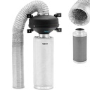 Ventilation set fan charcoal filter 50 cm ventilation pipe diameter 102 mm 10 m