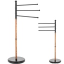 Bathroom towel rack 3 swivel bars - black
