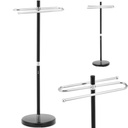 Bathroom towel rack 3 rods - black chrome