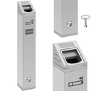 Outdoor wall ashtray lockable 2 l - silver