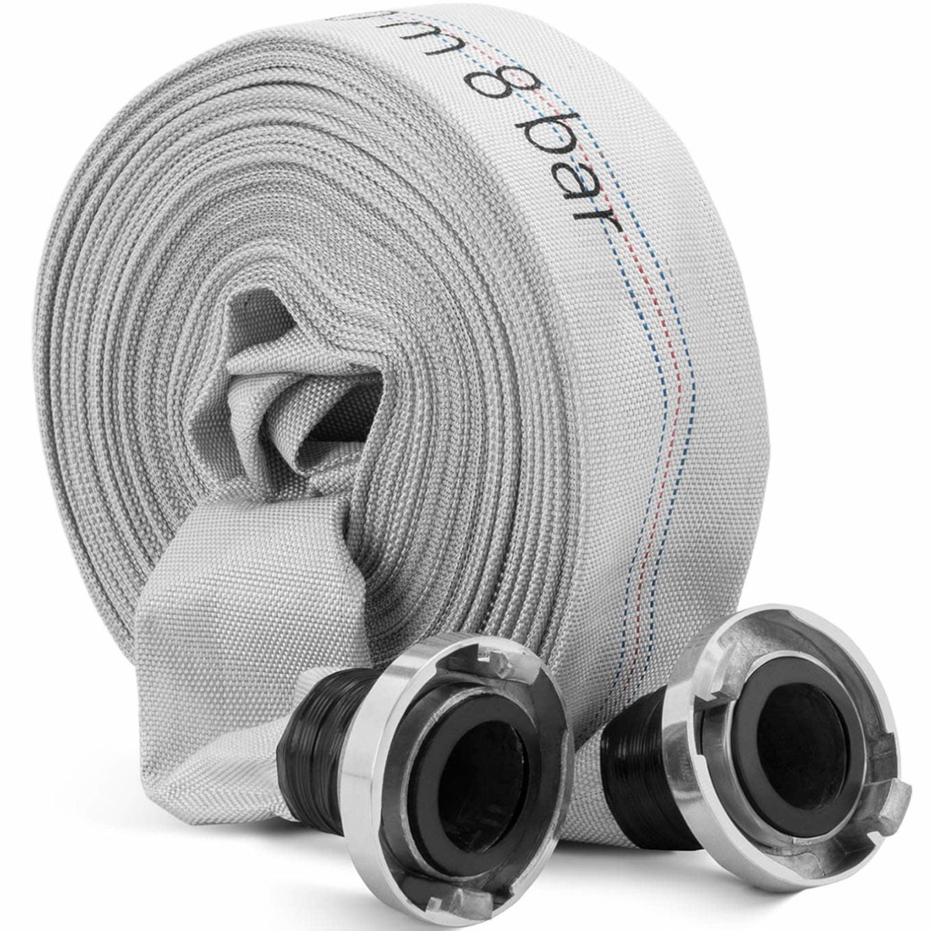 Tuletõrjuja lamevaht-veevoolik 2'' storz-liitmikuga 52 mm 8-24 bar 30 m