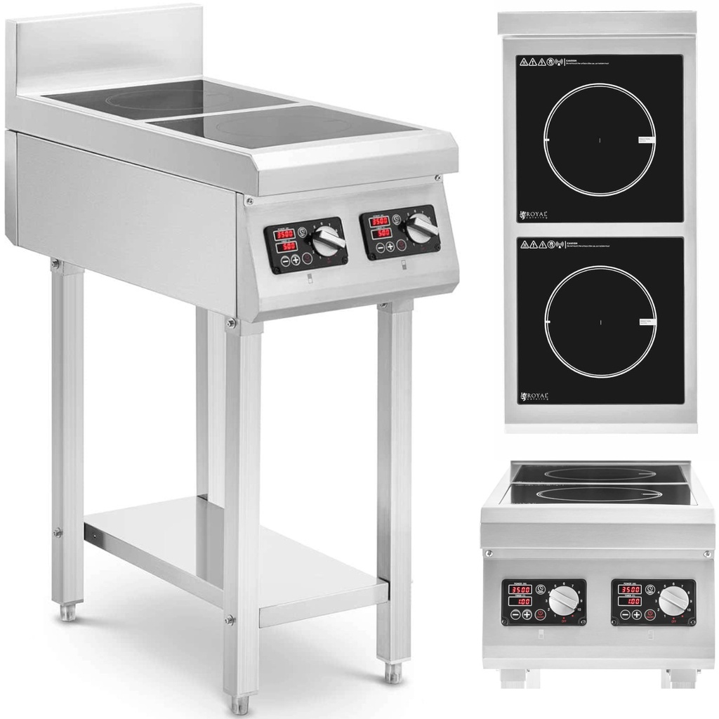 Free standing 2 burner induction cooker 400 V 2 x 3500 W