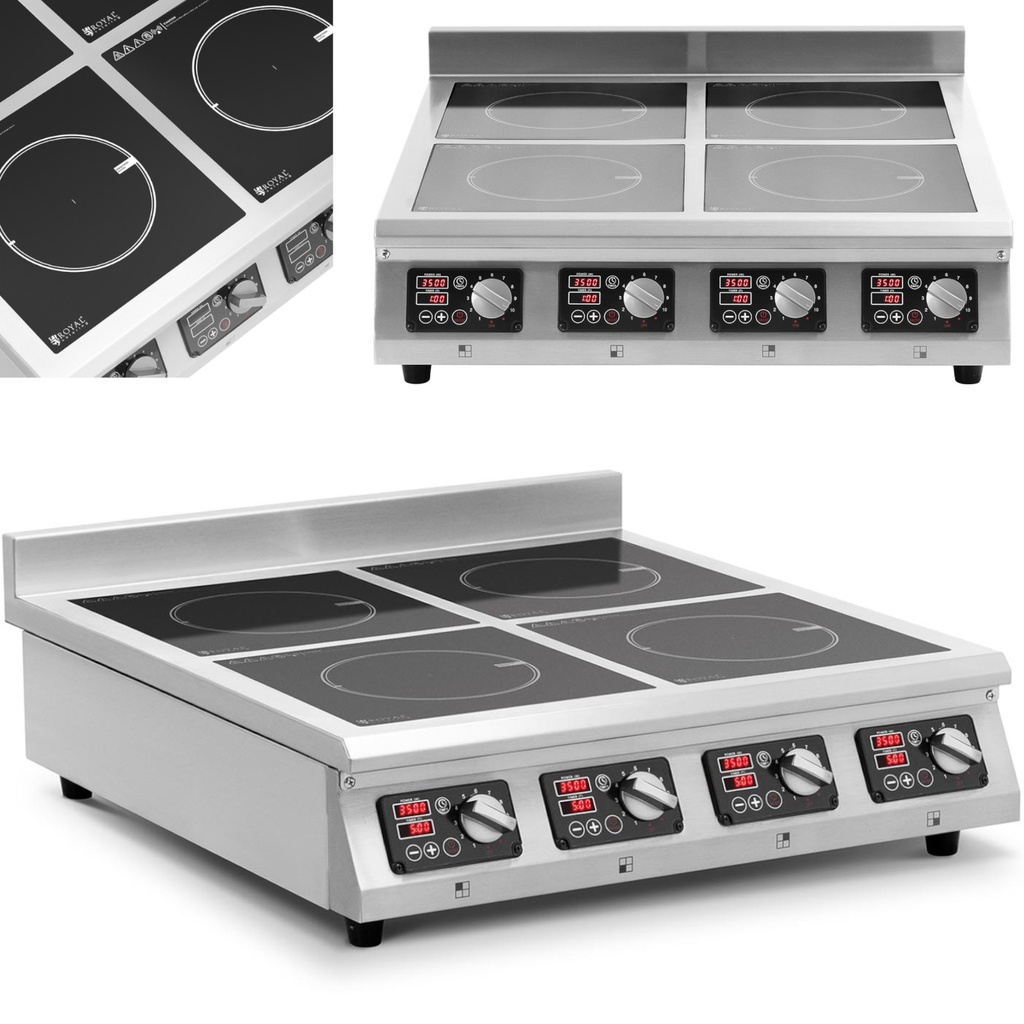 Induktsioonpliit 4 pliidi reguleeritav taimer 400 V 4 x 3500 W
