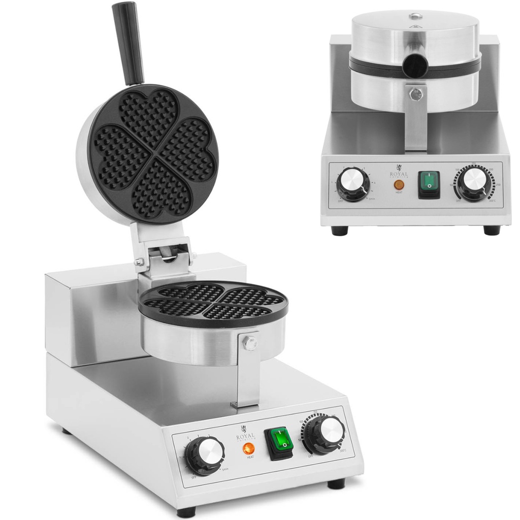 Waffle maker heart shape waffle maker 180 mm dia 1000 W.