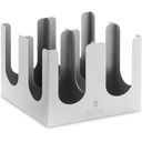 Cup and lid organizer stand for coffee takeaway drinks steel
