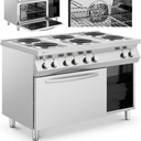 6 burner electric cooker with convection oven and cabinet 400 V 15600 W