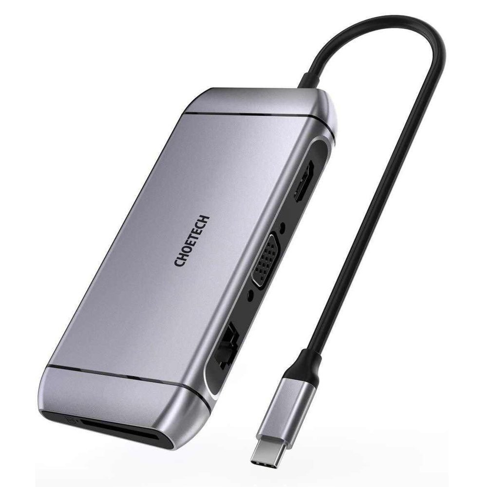Multifunktsionaalne USB HUB SD ja TF kaardilugeja HDMI 4K VGA Full HD RJ45 9in1 hall