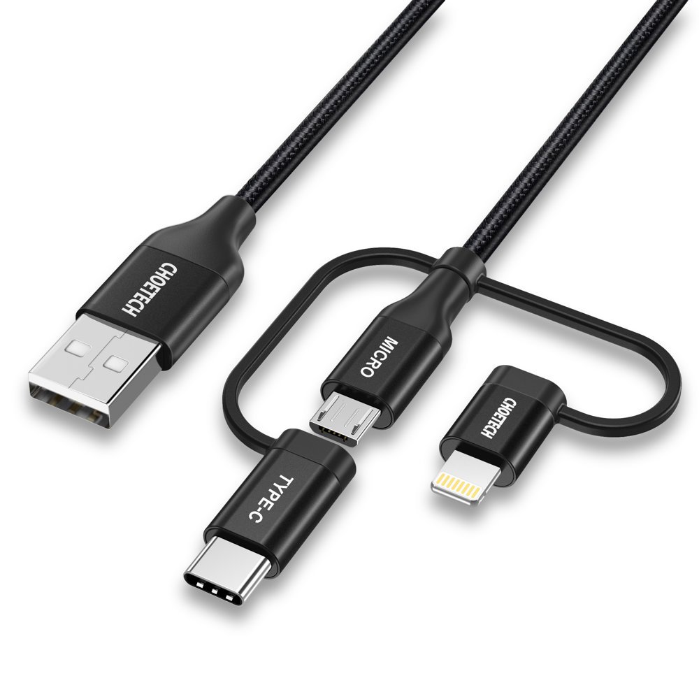 MFI USB-kaabel Lightning USB Type C micro USB 3in1 1.2m must