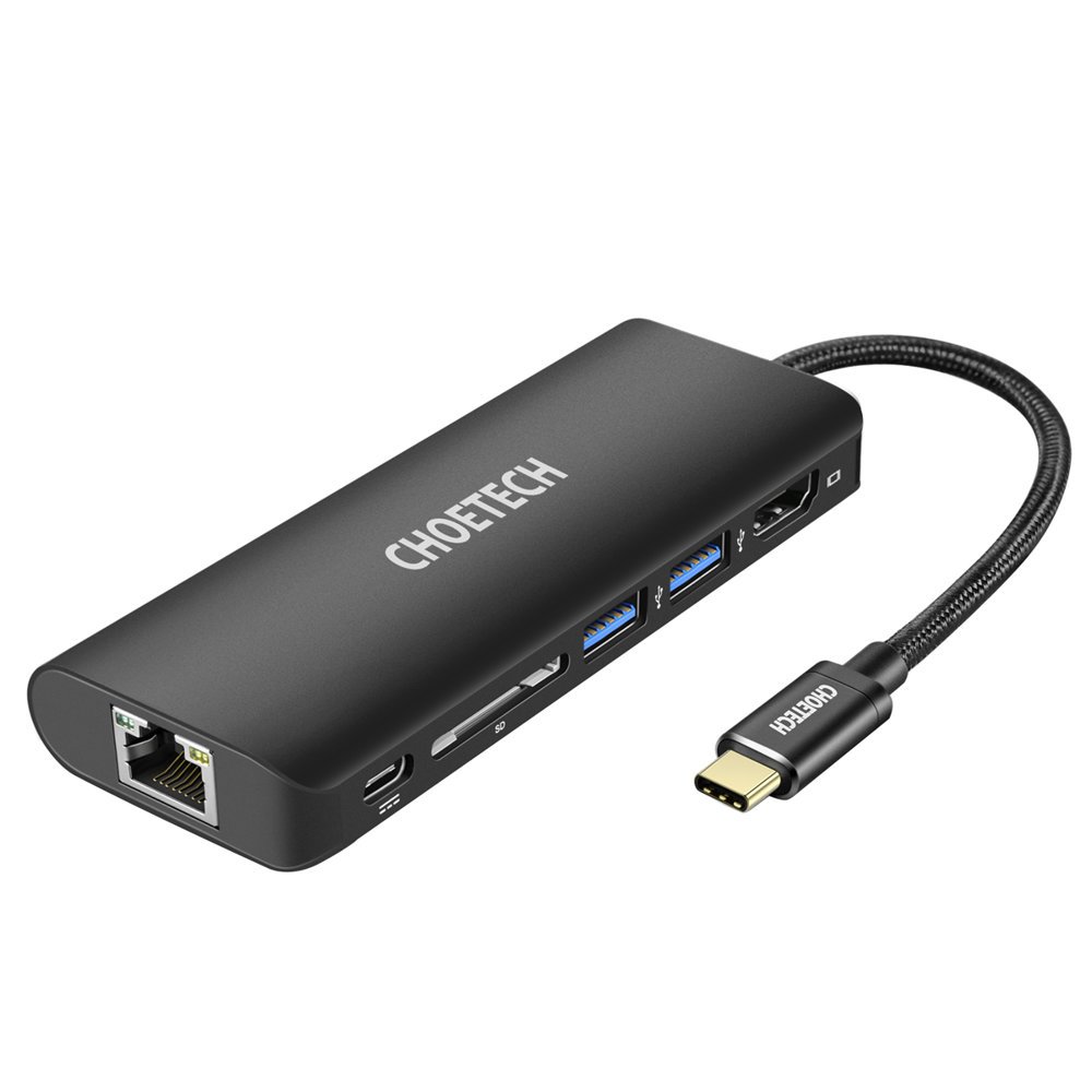 Docking station adapter hub USB Type C 6in1 100W PD black