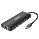 Docking station adapter hub USB Type C 6in1 100W PD black