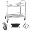 Stainless steel waiter cart with rails - 2 shelves Royal Catering