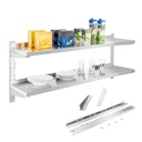 Steel wall hanging shelf double adjustable 140cm