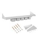 Stainless steel console wall hanging shelf with GN1/6 containers