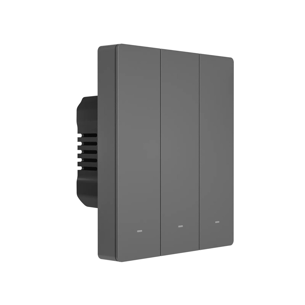 Smart 3-channel WiFi wall switch black M5-3C-80