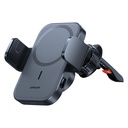 Car phone holder with Qi 15W MagSafe inductive charger for the windshield grille