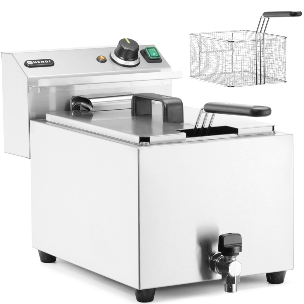 Electric adjustable fryer with drain tap 400 V 66000 W 10 l - Hendi 209424