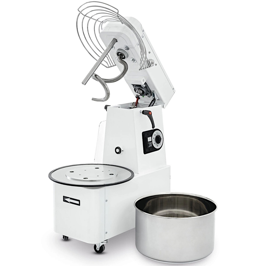 Spiral mixer with lifting head and removable bowl 22 l 56 kg/h 750 W
