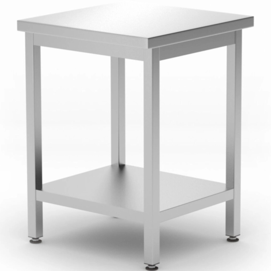Budget Line center work surface table with shelf 600 x 600 x 850 mm - Hendi 817094