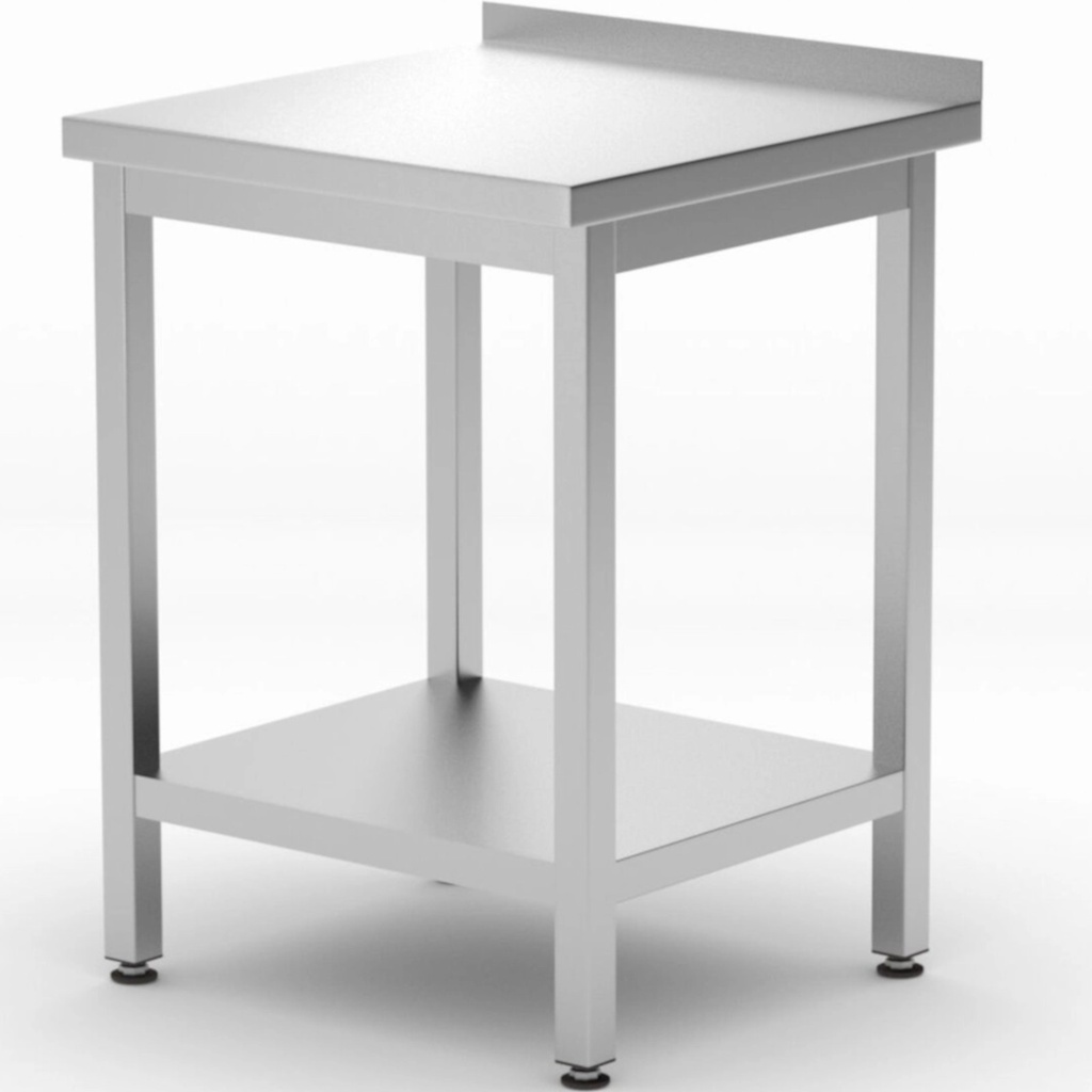 Wall-mounted worktable with rim shelf Budget Line STAL 600 x 600 x 850 mm - Hendi 817223