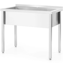 Toitlustusbassein ühe kausiga valamu Budget Line STAL 800 x 600 x 850 cm - Hendi 811009