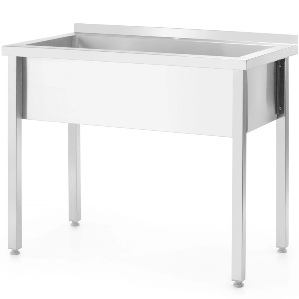 Toitlustusbassein ühe kausiga valamu Budget Line STAL 1000 x 600 x 850 cm - Hendi 811023